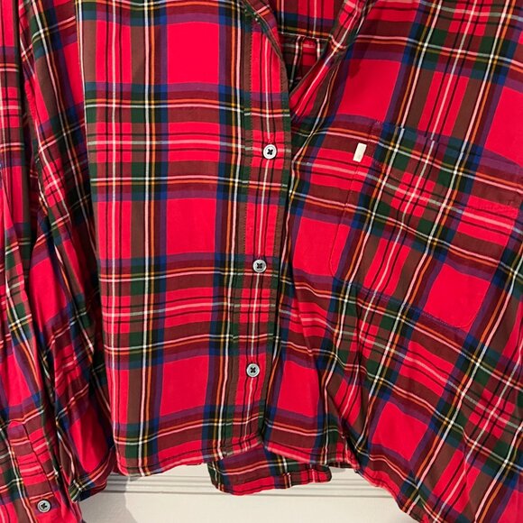 Levi's Red Plaid Button Down Shirt - Picture 4 of 6